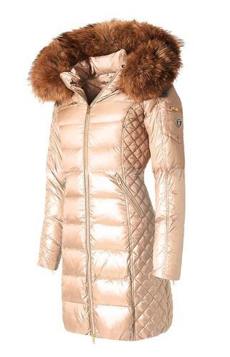 ROCKANDBLUE CIARA 90 cm - Damski puchowy płaszcz z kapturem o bardzo wąskim kroju