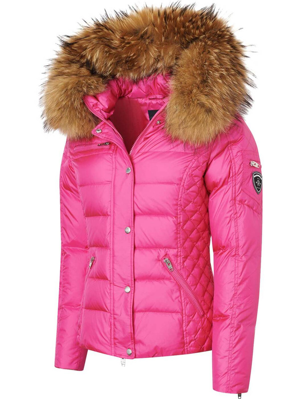 ROCKANDBLUE ZORA 63 cm- Krótka, ciepła kurtka puchowa na zimę o bardzo wąskim kroju z kapturem i kołnierzem z jenota