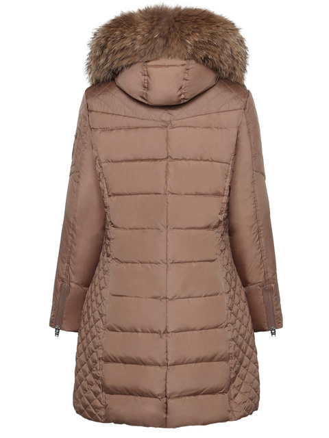 ROCKANDBLUE BEAM BLACK 90 cm - Damski puchowy płaszcz z kapturem o bardzo wąskim kroju