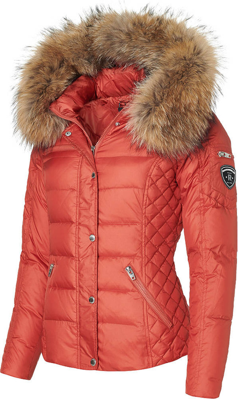 ROCKANDBLUE ZORA 63 cm- Krótka, ciepła kurtka puchowa na zimę o bardzo wąskim kroju z kapturem i kołnierzem z jenota