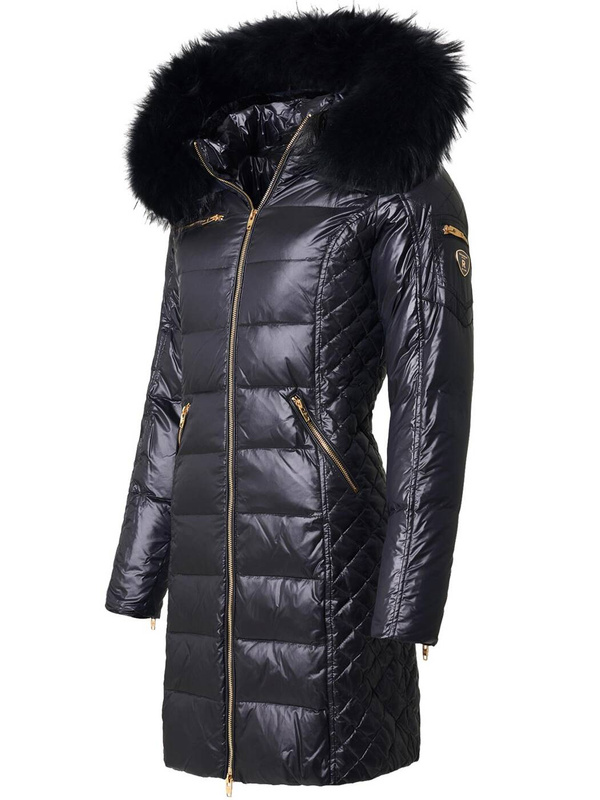 ROCKANDBLUE CIARA 90 cm - Damski puchowy płaszcz z kapturem o bardzo wąskim kroju