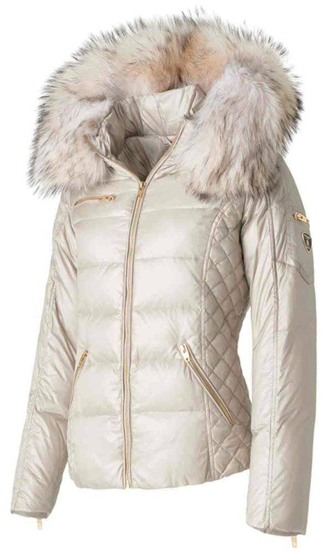 ROCKANDBLUE RITA 63 cm- Krótka puchowa kurtka o bardzo wąskim kroju w lekko połyskującym materiale