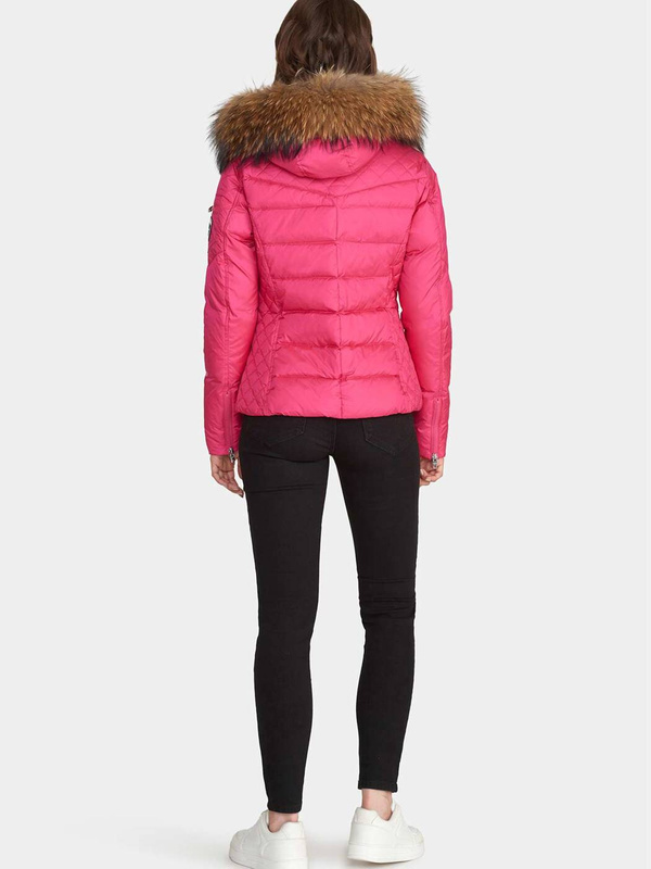 ROCKANDBLUE ZORA 63 cm- Krótka, ciepła kurtka puchowa na zimę o bardzo wąskim kroju z kapturem i kołnierzem z jenota