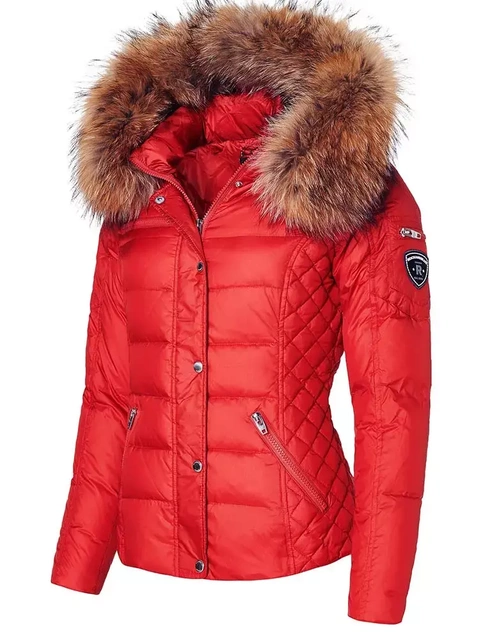 ROCKANDBLUE ZORA 63 cm- Krótka, ciepła kurtka puchowa na zimę o bardzo wąskim kroju z kapturem i kołnierzem z jenota